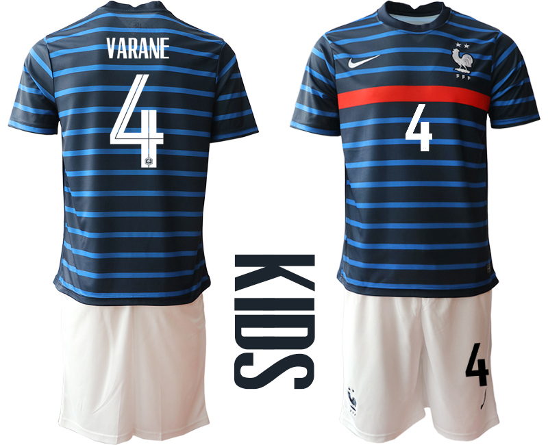 2021 France home Youth #4 soccer jerseys